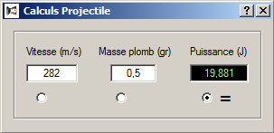 Image calcul projectile